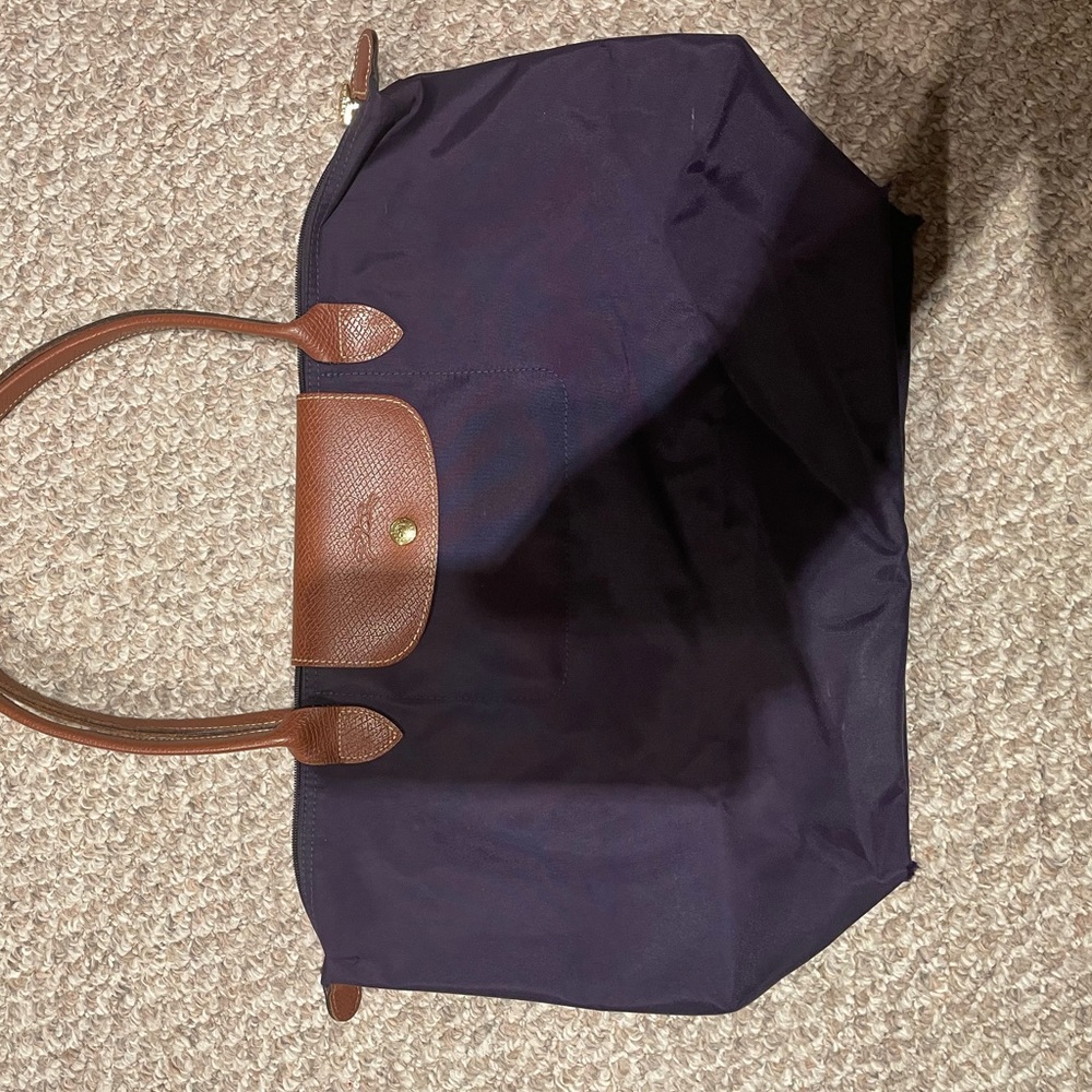 Purple Longchamp Large Tote